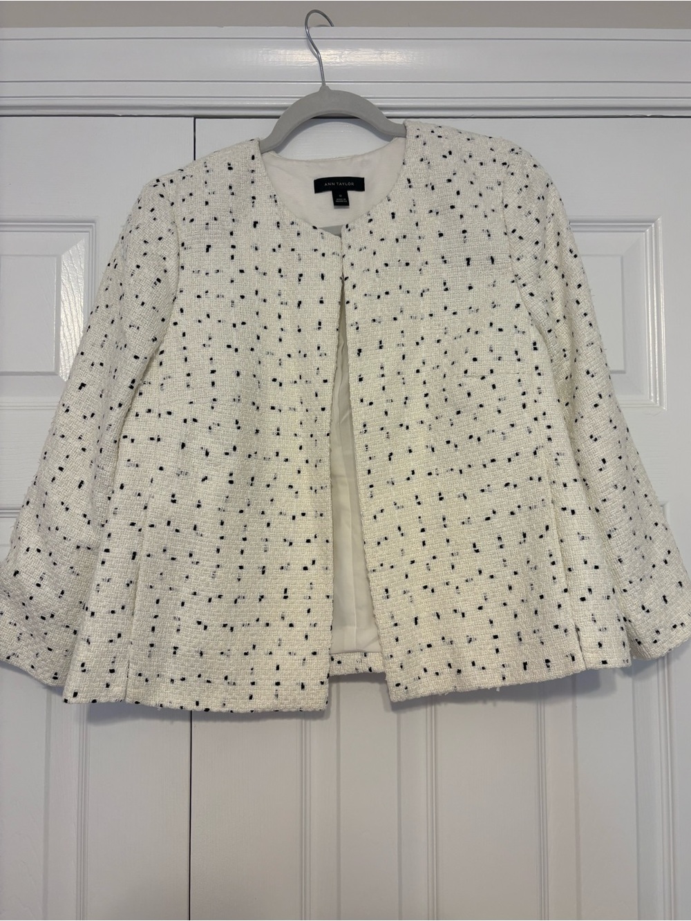 Ann Taylor Tweed Open-Front Blazer